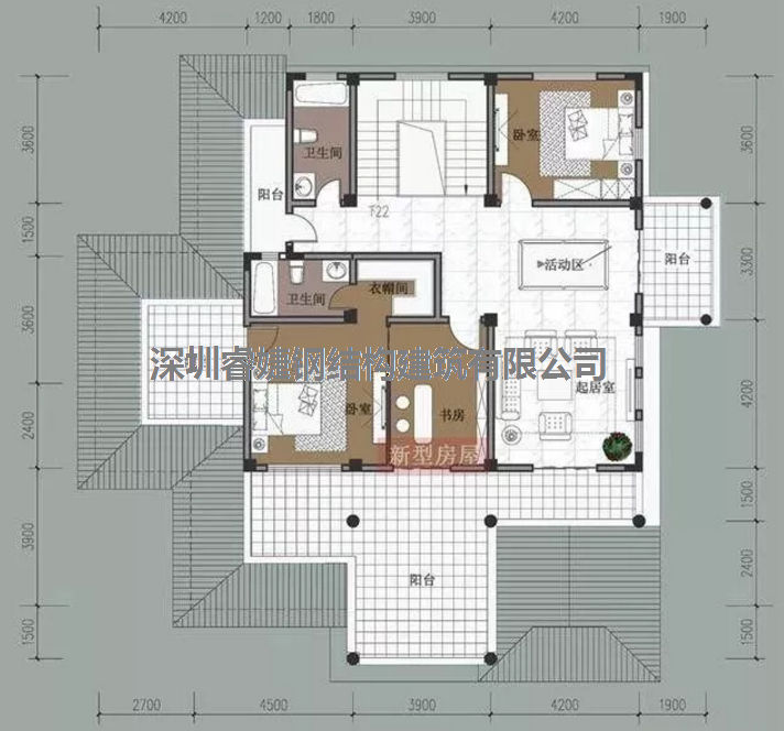 五套鄉(xiāng)間別墅小戶型，2層5臥室?guī)к噹?kù)，超級(jí)經(jīng)濟(jì)實(shí)惠（帶設(shè)計(jì)圖）(圖6)