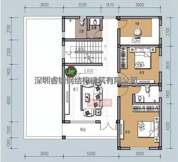 五套鄉(xiāng)間別墅小戶型，2層5臥室?guī)к噹?kù)，超級(jí)經(jīng)濟(jì)實(shí)惠（帶設(shè)計(jì)圖）(圖9)