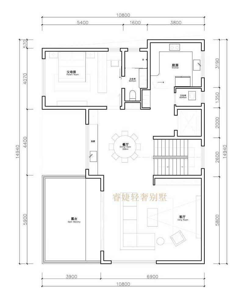 現(xiàn)代別墅占地145平設計圖紙帶兩種效果圖還有電梯(圖6)