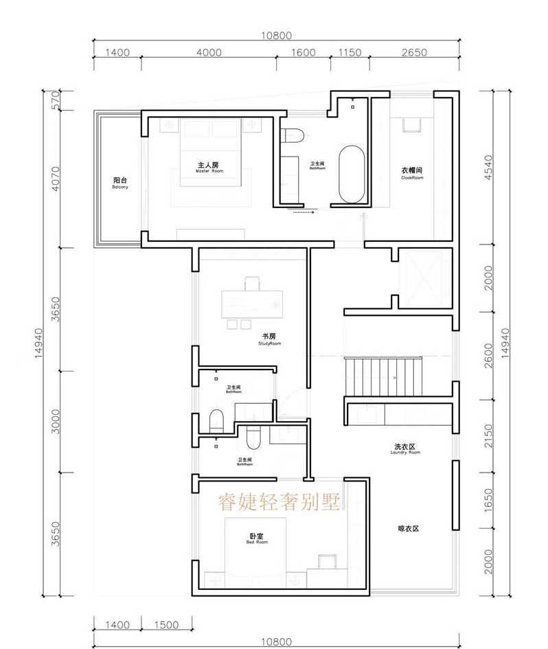 現(xiàn)代別墅占地145平設計圖紙帶兩種效果圖還有電梯(圖7)