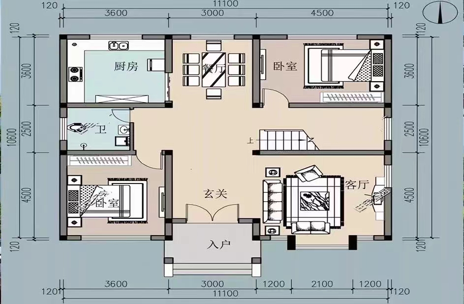 2套占地120平二層輕鋼別墅，外觀大方布局合理，30多萬就能建！(圖2)