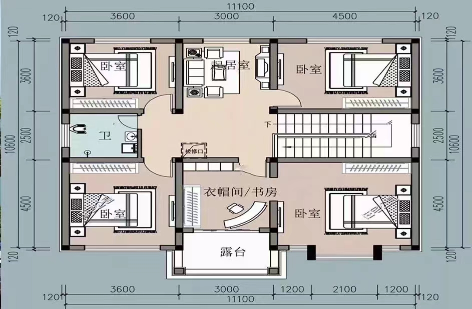 2套占地120平二層輕鋼別墅，外觀大方布局合理，30多萬就能建！(圖3)